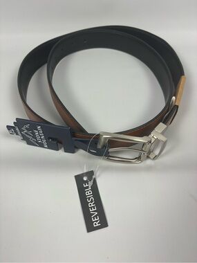 NEW Stone Mountain Mens Reversible Belt Tan Black Bonded Leather 42-44